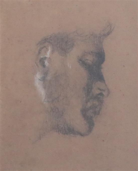 William Etty R.A. (1787-1849) Profile study of a mans head 5.75 x 4.75in.